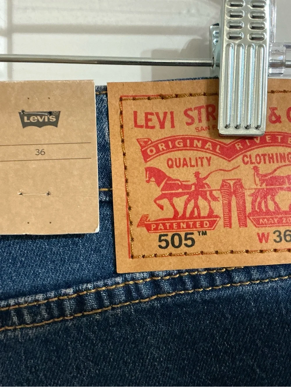 Levi's 505 Dark Blue Denim Cutoff Shorts Size 36